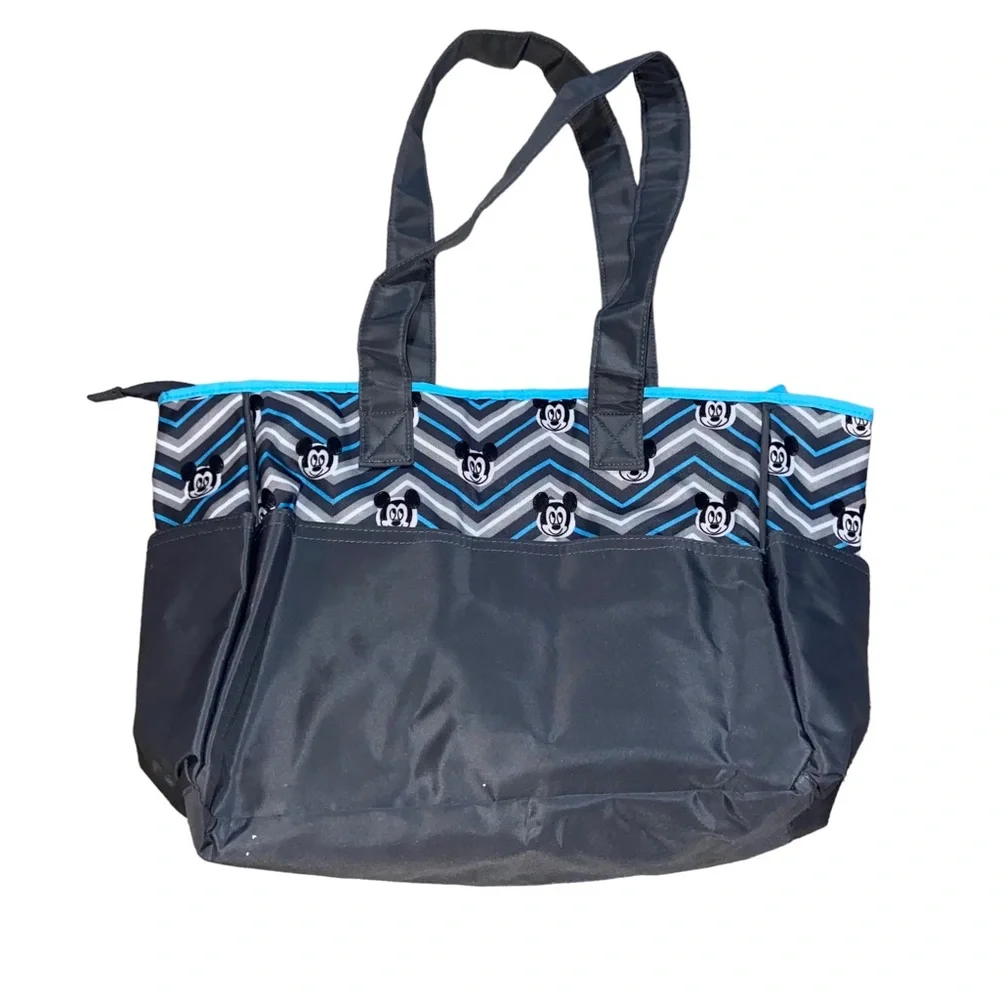 Disney Baby Mickey Mouse Blue and Gray Diaper Bag